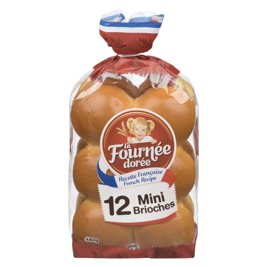 La Fournee Doree Brioche Mini Buns, Brioche Buns Mini Rolls 12 pack, 480g