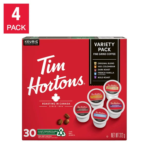 Tim Hortons Variety Single Serve K-Cup Coffee Pods, 120 Count