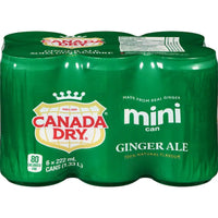 Canada Dry Ginger Ale, 6 Pack Mini-Cans, 6x222 ml