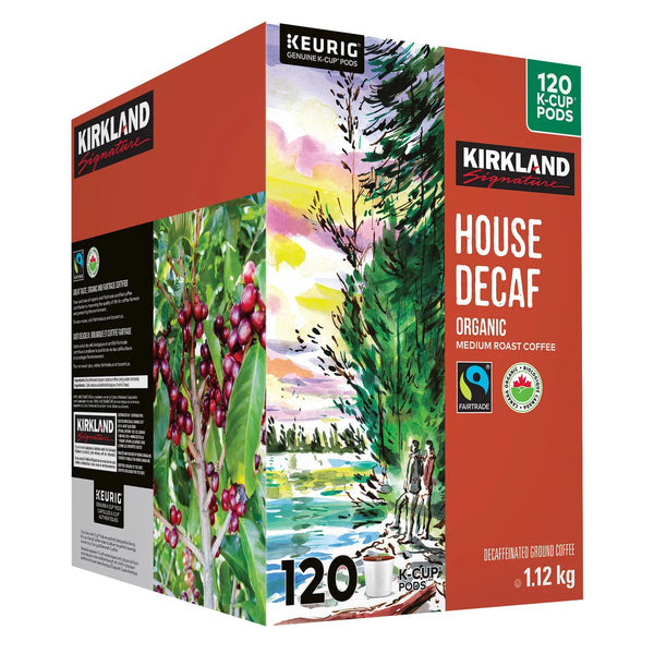 Kirkland Signature Organic Decaffeinated Fair Trade Coffee K-Cups 120-count, 1.12Kg