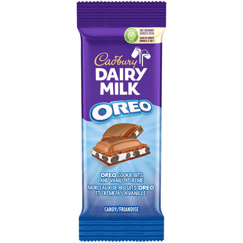 Cadbury Dairy Milk, OREO Cookie Bits and Vanilla Creme, Chocolatey Candy Bar, 95 g