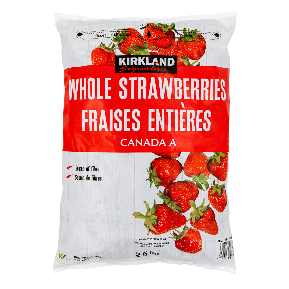 FROZEN Kirkland Signature Whole Strawberries 2.5 kg