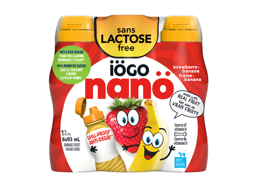 Iogo Nano Drink Strawberry/ Banana 1% 6x93 ML