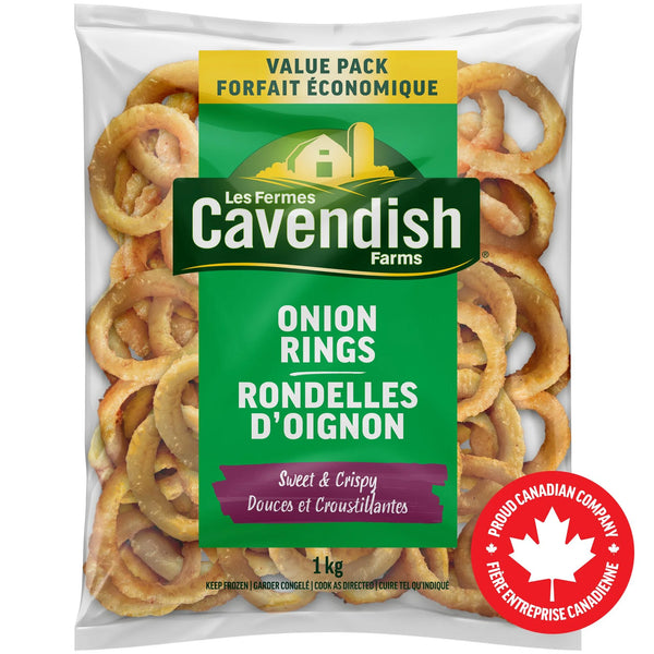 Cavendish Farms Restaurant Style Crispy Sweet Onion Rings | Made in Canada | Proud Canadian Company, 1 kg