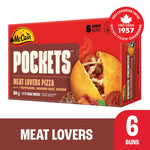 McCain® Pizza Pockets® Meat Lovers Pizza Pockets, 6 pack, Made in Canada from domestic and imported ingredients, 6 x 100g,
