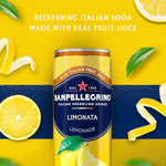 San Pellegrino Limonata Italian Sparkling Fruit Beverage, Made with Italian Lemons, Sparkling Bubbles, Can, 1980 ml, 6X355ml