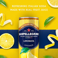 San Pellegrino Limonata Italian Sparkling Fruit Beverage, Made with Italian Lemons, Sparkling Bubbles, Can, 1980 ml, 6X355ml