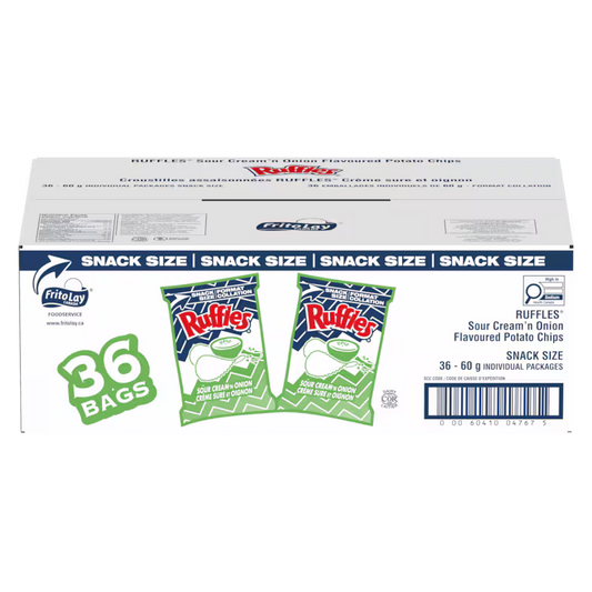 Ruffles Potato Chips, Sour Cream 'n Onion 36x60.0 g