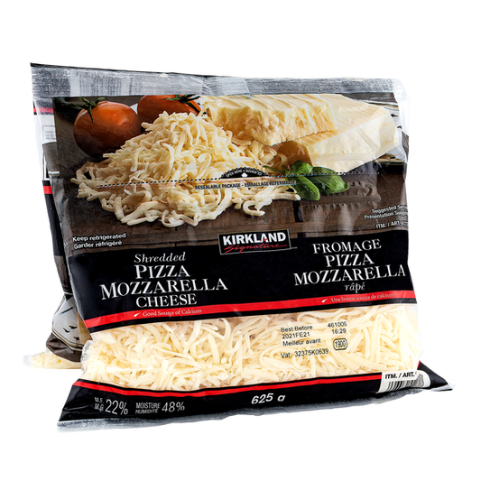 Kirkland Signature Shredded Pizza Mozzarella Cheese	2 x 625 g