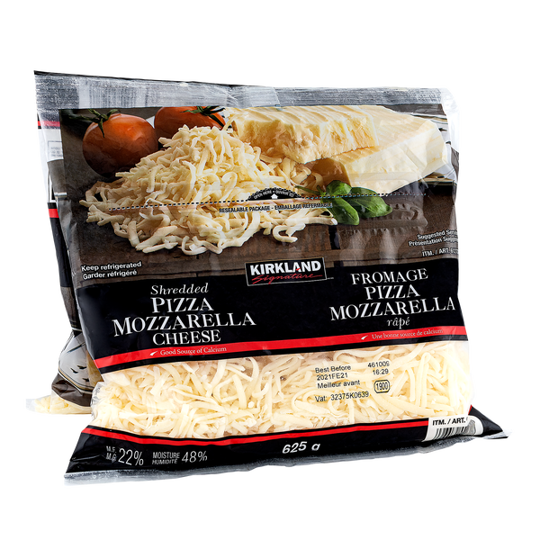 Kirkland Signature Shredded Pizza Mozzarella Cheese	2 x 625 g