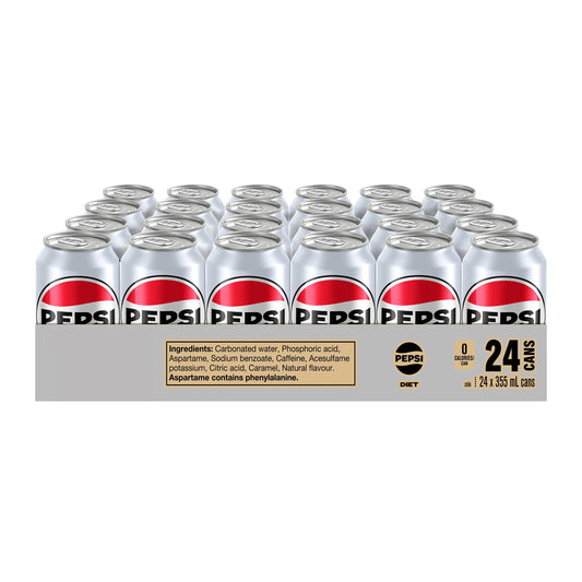 Pepsi Diet Cola 24 x 355 mL Tray, Cans, 24x355mL