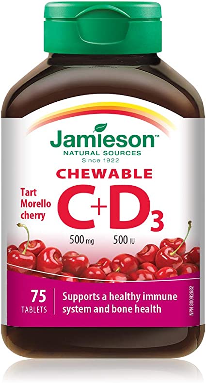 Jamieson C D3 Chewable Cherry 500mg