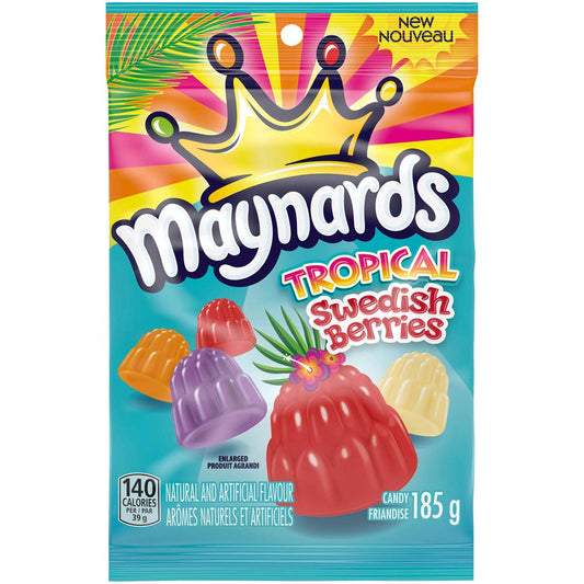 Maynards Tropical Flavoured Gummy Berries, Swedish Berries 185g