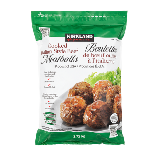 Kirkland Signature Cooked Italian Style Frozen Beef Meatballs 2.72 kg