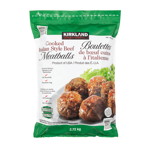 Kirkland Signature Cooked Italian Style Frozen Beef Meatballs 2.72 kg