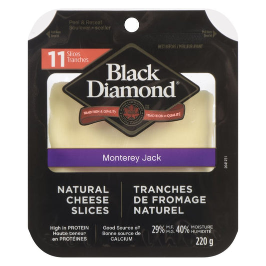 Black Diamond Monterey Jack Cheese Slices 220G