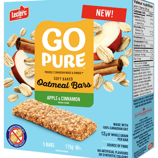 Go Pure Apple Cinnamon Oatmeal Bars 175g
