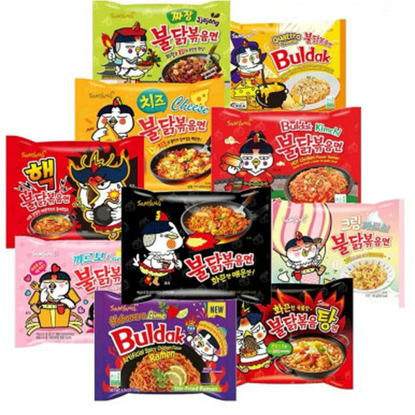 Samyang Buldak Noodles Mystery Variety Pack 130g ea (Pack Of 6)- Different Flavors, 780g