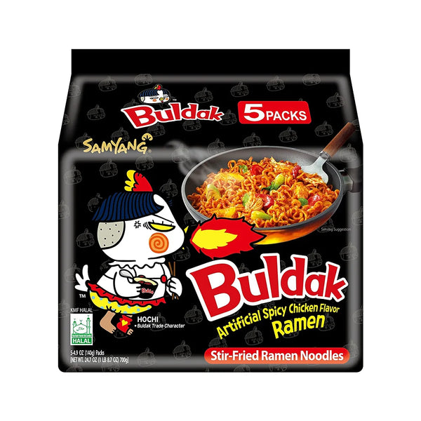 Samyang – Spicy Chicken Buldak Noodle (Original) 140g x 5, Pack of 5 (140g each), Classic Spicy Chicken, 700g