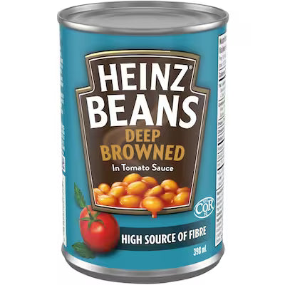 Heinz Beans Tomato Deep Brown 398mL