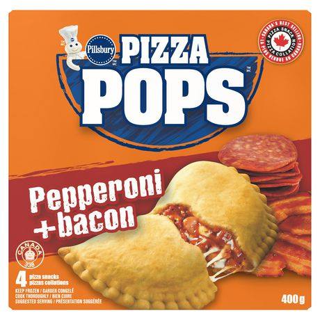 Pillsbury Frozen Pizza Pops, Pepperoni + Bacon 4 Pack 400G