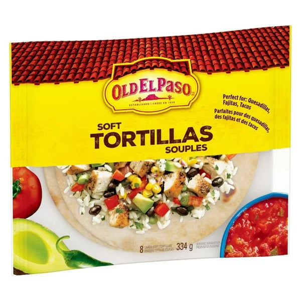 OOld El Paso Soft Flour Tortillas, Large, 334 g, 8 ct, 8 Tortillas, 334 g