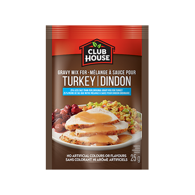 Club House Turkey, 25% Less Salt Gravy Mix, 25g