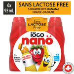 IOGO nano 1% Lactose Free Strawberry-Banana Drinkable Yogurt, 6x93ML