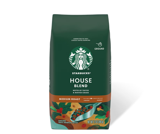 STARBUCKS House Blend Medium Roast Ground Coffee, 340g
