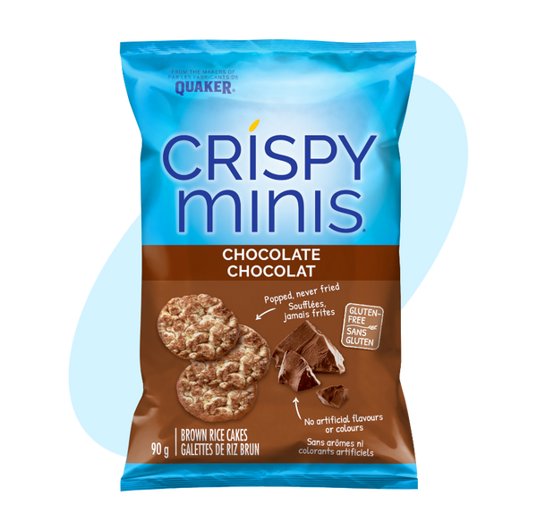 Quaker Cocoa Crunch Flavoured Brown Rice Chips, Crispy Minis 90g