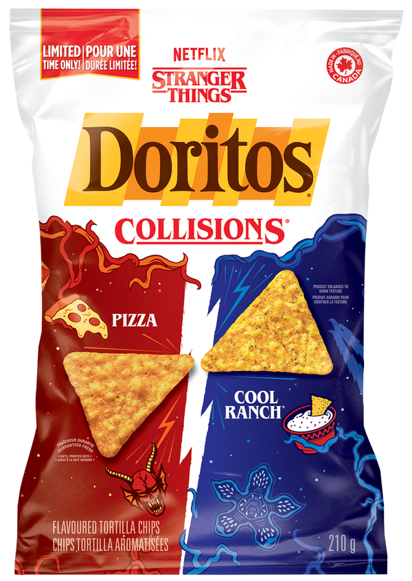 Doritos Collisions Pizza and Cool Ranch Flavoured Tortilla Chips., 210 g.