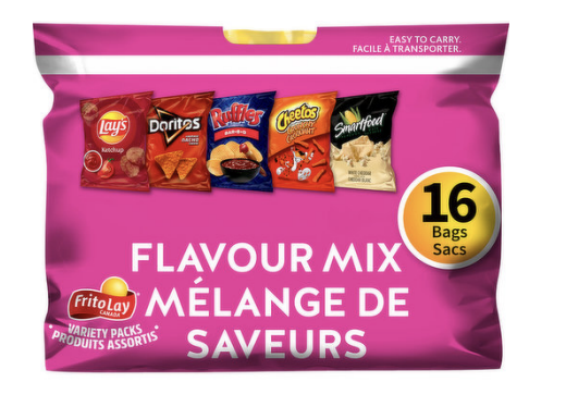 Frito-Lay Flavour Mix Snacks Variety Pack 16 bags, 428 g.