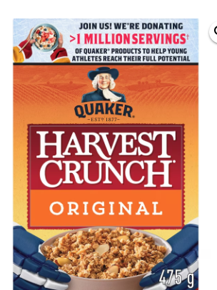 Quaker Harvest Crunch Original Granola Cereal