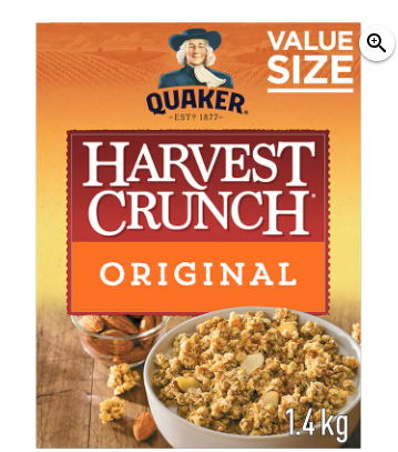 Quaker Harvest Crunch Original Granola Cereal