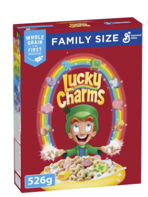 General Mills Lucky Charms Breakfast Cereal with Marshmallows, Family Size, Whole Grains