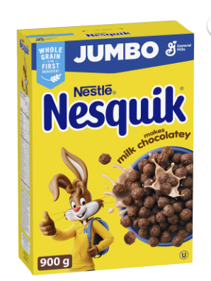 General Mills Nesquik Chocolate Breakfast Cereal, Jumbo Size