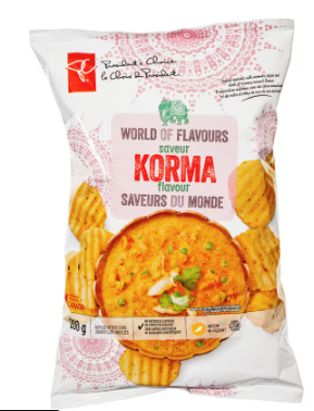 President's Choice World of Flavours Korma Flavour Rippled Potato Chips