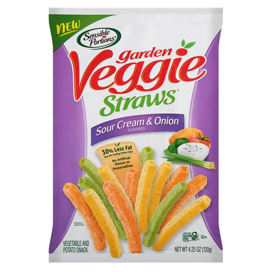 Sensible Portions Garden Veggie Straws Sour Cream & Onion 120g