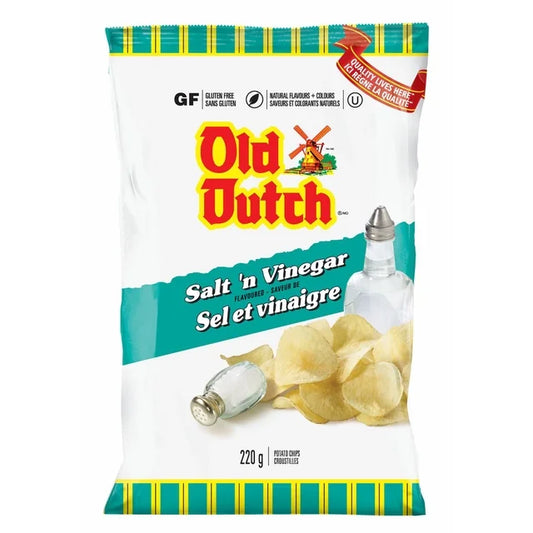 Old Dutch Salt & Vinegar Potato Chips, 220g