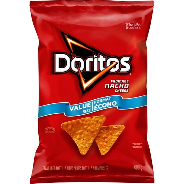 Nacho flavoured tortilla chips, 400g