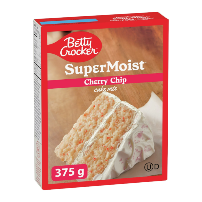 Betty Crocker Supermoist Cake Mix, Cherry Chip 375g