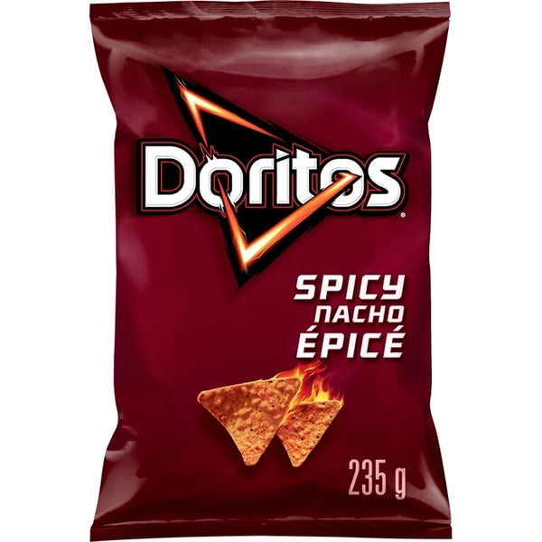 Doritos Spicy Nacho flavoured Tortilla Chips, 235 g.