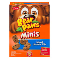 Dare Bear Paws Mini Oatmeal Choc Chip 210g