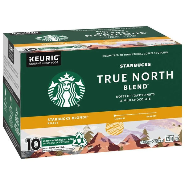Starbuck Blonde Roast K-Cup Coffee Pods, True North Blend 120g