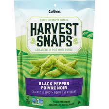Calbee Harvest Snaps Snapea Crisps Black Pepper Gluten Free Baked Green Pea Crisps 94g, Harvest Snaps Snack Crisps Black Pepper 94g