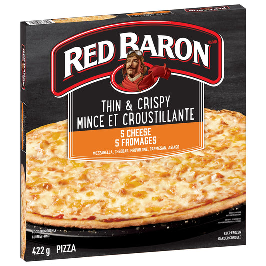 Red Baron 5 Cheese Thin Crisp Crust Pizza 422g