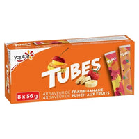 Yoplait 1% Yogurt Tubes, Fruit Punch / Strawberry-Banana, Kids Snacks, 56 g, 8 ct, 8 x 56 g