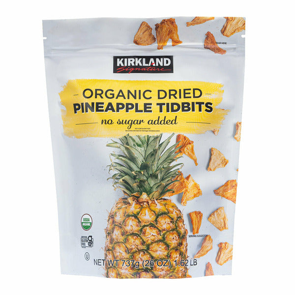Kirkland Signature Organic Dried Pineapple Tidbits, 26 oz