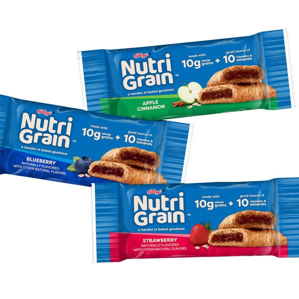 Kellogg's Nutri-Grain Breakfast Bars, Variety Pack, 1.3 oz, 64 ct