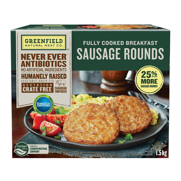 Greenfield Natural Meat Co. Breakfast Sausage Rounds, 1.5 kg
